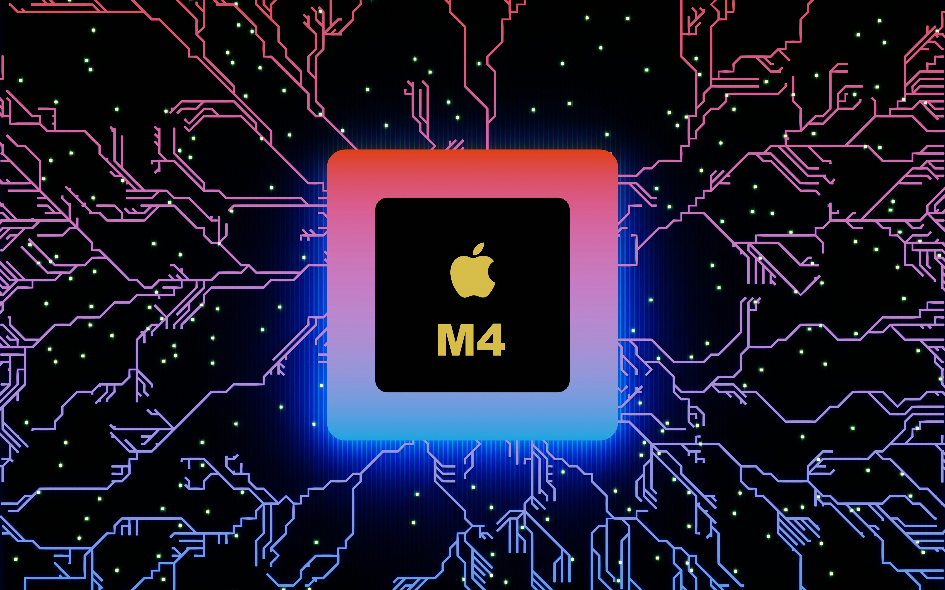 an apple m4 processor in front of a computer circuit